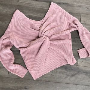 Mauve cross back sweater